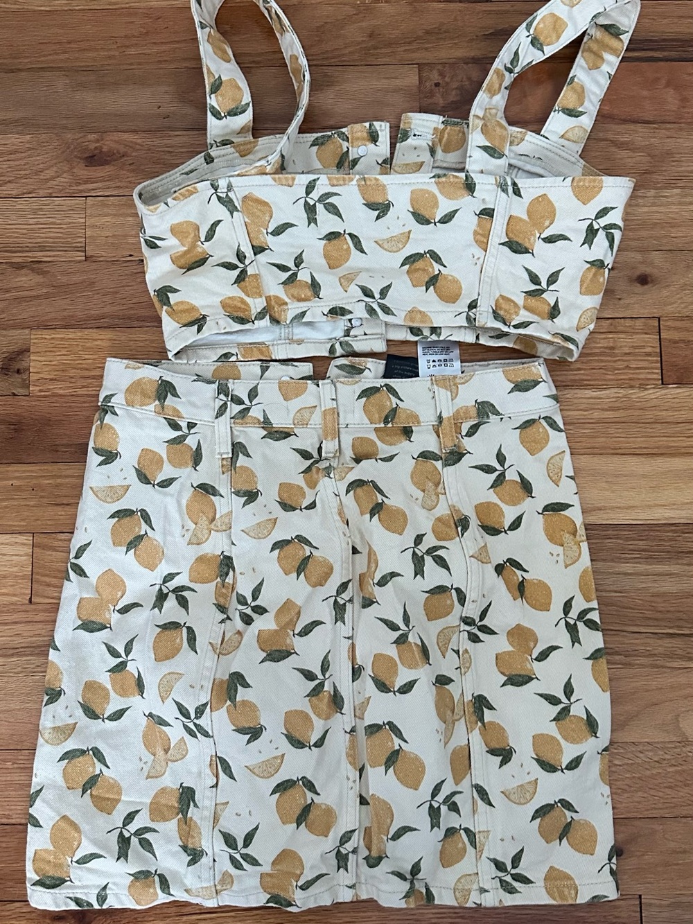 Reformation Cream Lemon Print Two-Piece Set - Picture 3 of 6